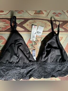 Cosabella Black Cotton Lace-Trim Bralette—New with Tags!